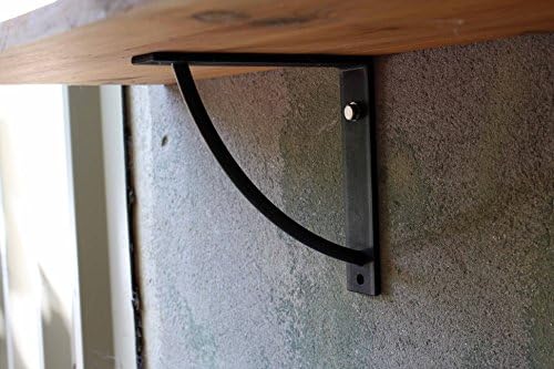 Metal Shelf Brackets Industrial Steel Rustic Shelving (Set of 2 Brackets) (40mm x 6mm SHELF BRACKETS &amp; FIXINGS)