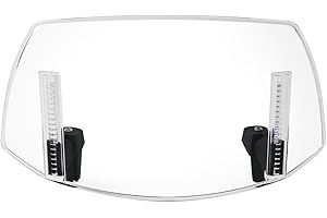 PACEWALKER Universal Motorcycle Windshield Extension Wind Deflector Adjustable Clip-on Windscreen Visor for Scooter Dirt Bikes (Transparent)