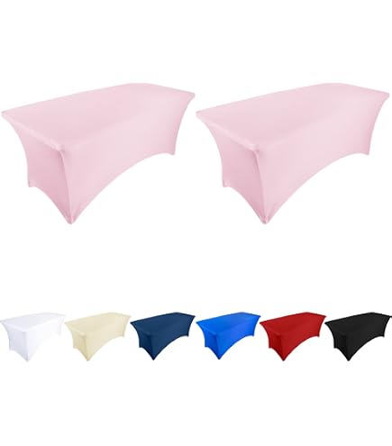 6-teiliges Set Elastische Tischdecke Für Rechteckige Tische, Aquablau, 183 X 76 Cm, Waschbar, Dehnbar, Perfekt Für Camping, Partys, Terrasse, Küche & Bankette