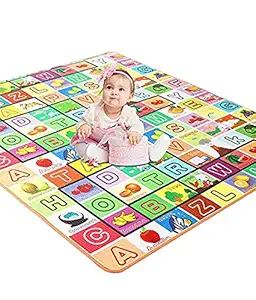 DEESSE Baby Mat Double Sided New Foldable Alphabets Waterproof Baby Play Gym Carpet Mat Crawling Floor PlayMat For Kids, Extra Large Big Size Mat-6 X 4 Feet Multicolor(Pack of 1)