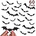 Produktbild Unomor Halloween Dekorations Wandtattoo 3D Fledermaus Aufkleber Halloween Party Dekorationen DIY Home Dekorationen mit 4 Verschiedenen Größe -60PCS