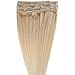 10-22" inches 70g-110g Full Head Clip in 100% Real Remy Human Hair Extensions Blonde Straight 8 Pieces Standard Weft (10"-70g, #613 Bleach Blonde)