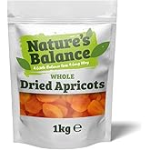 Natures Balance Dried Apricots 1kg - Soft Whole Natural Turkish Pitted Apricot Ready To Eat Ideal for Snacking