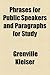 Phrases for Public Speakers and Paragraphs for Study by Grenville Kleiser
