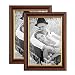 Produktbild PHOTOLINI 2er Set Bilderrahmen 20x30 cm Antik Dunkelbraun mit Goldkante Massivholz mit Glasscheibe inkl. Zubehör