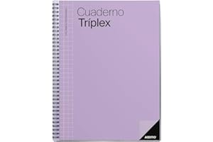 ADDITIO - Cuaderno Tríplex para el profesorado | Planificación mensual y semanal | Evaluación | Tutoría | Reuniones | Papel ecológico | Tamaño 22,5 x 31 cm | Español | Lila