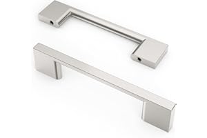 9BUILD 10 Pezzi Nichel spazzolato Distanza fori 96mm Maniglie per mobili da cucina maniglie per mobili maniglie cucina Maniglie per Armadio Maniglie per Mobili Moderni Maniglie Armadio EU0035