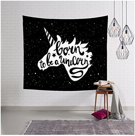 HONTOD Lovely Unicorn Wall Tapestry Wall Art Home Bedroom Party Decor Hanging Tapestry 59x51-inch