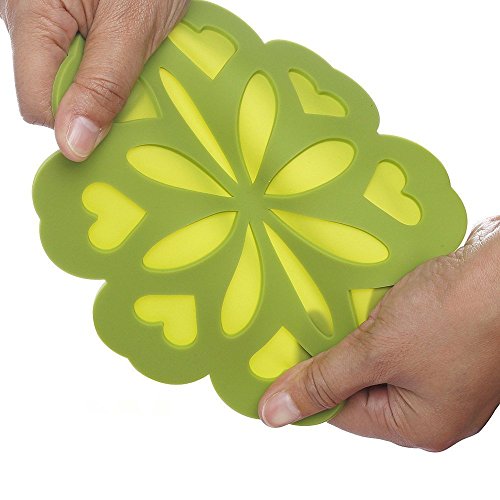 Pfirsich Silikon-Topflappen Topfuntersetzer, Glasöffner Löffelablage und Küchenuntersetzer (Set mit 2 Stück), rutschfest, flexibel, robust, hitzebeständig, spülmaschinenfest violett - 5