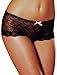Produktbild Dreamgirl 1214 Spitzen Panty im Schritt offen, hinten mit farblicher Schnürung, black/pink(8032), Gr. Small