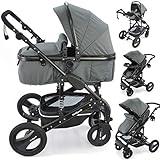 hartan kinderwagen grau grün Sie denken auch das gute Kombikinderwagen noch immer sehr viel Geld kosten? Unser Bambimo 3in1 Kinderwagen von Daliya beweist genau das Gegenteil! Er sieht nicht nur gut aus, besitzt auch alle Eigenschaften der teuren Markenprodukte und mehr...... Mit dem Bambimo Kinderwagen haben Sie, Komfort, Stabilität, Sicherheit und ein modernes Design vereint! Die Babywanne lässt sich in wenigen Sekunden zum Sportsitz umfunktionieren, damit sparen Sie nicht nur viel Platz im Kofferraum,