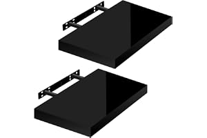 WOLTU Vägghylla volato set med 2 hyllor väggbräda svävande svävande hylla CD DVD-hylla bokhylla trä bräda 40 x 22,9 x 3,8 cm