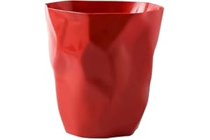 AOOPOO Cestino per la Carta, Cestino Spazzatura Design Moderno Cestino Gettacarte Che per la Raccolta Rifiuti (Piccolo Rosso)