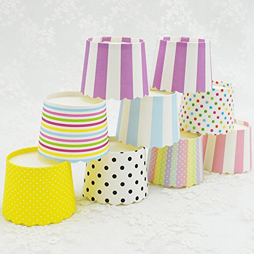 Keysui 100st gemischte bunte Papierkuchen Liner Tasse Cupcake Muffin backen - 2