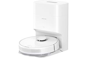 dreame D10 Plus Gen 2 Robot Aspirateur Laveur avec Vidange Automatique Poussière, Stocke jusqu'à 90 Jours de Poussière, Navigation LiDAR, Aspiration 6000Pa Tapis et Poils d'animaux, Batterie 285 Min