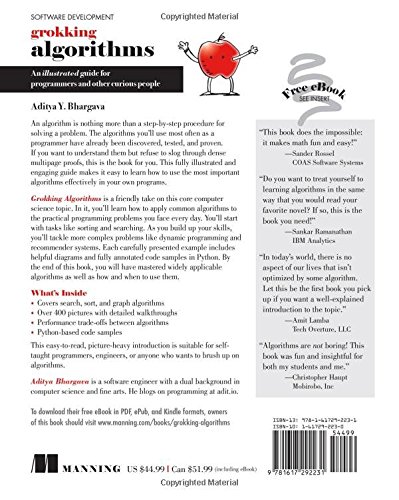 Book's Cover of Grokking Algorithms: An Illustrated Guide for Programmers and Other Curious People