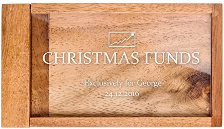 Magic Money Gift Box – Christmas Funds – Personalised With Name and Date of Your Choice - Wooden Puzzle – Original Gift Box With Trick Opening – Brainteaser – Christmas Gift Idea