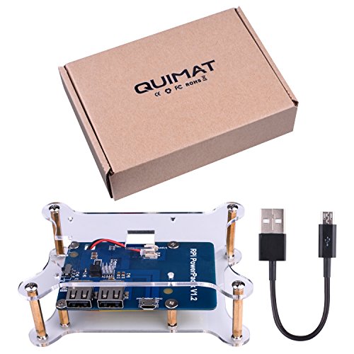 For Raspberry Pi 3 Kuman Lithium Battery Pack Expansion Board RPi Power Pack Power Supply+ USB Cable + 2 layer Acrylic Board for Pi 3 2 Model B B+ A A+ KY68C - 7