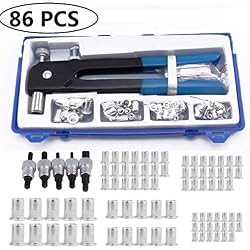 AllRight Pince Rivet Aveugle Heavy Duty Main Riveter Kit Rivet Gun + 85 Pcs Rivet Écrou Inclus M3 M4 M5 M6 M8 en Aluminium