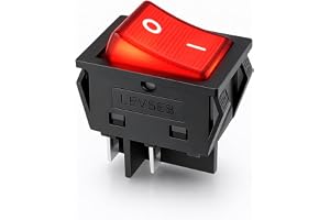 Vippbrytare 12 V DC 30 A • Röd belysning • På/Av • 2-polig KCD2-201-B • Klippbrytare för bil, båt, husbil, husvagn, solkraft