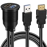 Unterputz-Kabeldesign für Auto, Boot und Motorrad, USB- und HDMI-Stecker auf HDMI-Buchse Verl？ngerungskabel Unterputzmontage wasserdichtes Kabel.