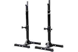 Abician Cages de Squat, Rack Squat Repose Haltère Réglable 14 Niveaux Repose Barre Musculation Supports Charge Max.250 kg Rack Musculation Noir
