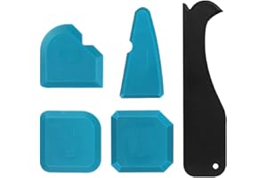 5 Pezzi Spatola per Silicone, XCOZU Raschietto Silicone Kit Spatole per Silicone, Spatole Fughe Silicone per Stanza da Bagno Cucina