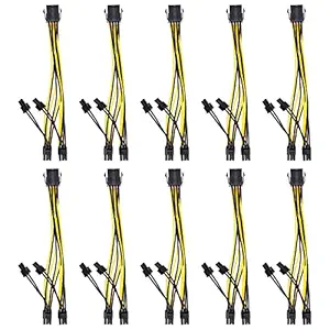 OSALADI 10PCS Graphic Power Cord 8- Pin CPU to Dual 6- pin+ 2- pin GPU Power Cable