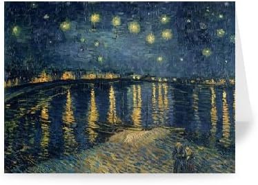 The Starry Night, 1888 (oil on canvas) by Vincent van Gogh - Greeting Card (Pack of 2)