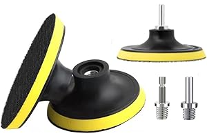 HOTCKB 3 Piezas 75mm Platos de Lijado con Gancho y Anillo M14 Disco de Pulido de Autoadhesivo 3 Pulgadas incluye Mandril para Taladro/Amoladora Angular