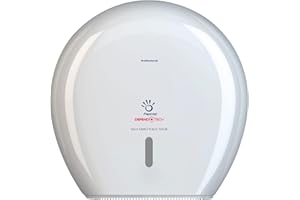 Papernet Defend Tech - Dispenser per Carta Igienica Maxi Jumbo 416146, Dispenser Antibatterico in Plastica di Colore Bianco, Dimensioni Massime Rotolo Diametro 29 cm Altezza 10 cm