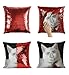 Produktbild GlamourLab Nicolas Cage White Cute Cat Kissen, Sequin Pillow, Mermaid Pillow, Reversible Pillow, Magic Pillow Kissen, Kissenbezug, Funny Pillow, Birthday Present, Meme (with Insert)