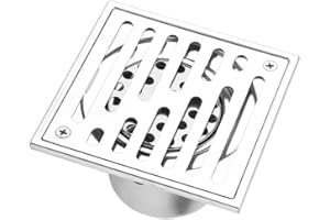 ZERODIS Odpływ podłogowy ze stali nierdzewnej, kwadratowy, przeciwzapachowy, odpływ łazienkowy, odpływ prysznicowy o dużym kalibrze (110 x 110 mm)