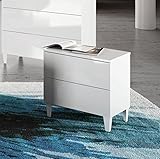 Fabricada con materiales de calidad y acabada en melamina de color blanco brillo.
