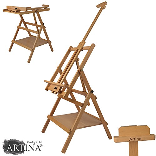 Artina® Profi Staffelei Lyon Atelierstaffelei Studio-Staffelei Profi Atelier-/ Aquarellstaffelei aus massivem Buchenholz
