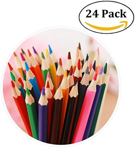 24 Pack Colouring Hexagonal Pencils, Unique Coloured Art Pencils Assorted for Kids and Adults Sketch Coloring Books Drawing Writing, Blue