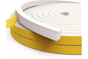 Dragtätning för dörrar och fönster, 12 mm (B) x 10 mm (T) x 4 m (L) självhäftande skumtejp tätningsremsa vädertätningslist fö