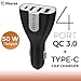 iVoltaa 3.0 & USB Type-C 50W 4-Port USB Car Charger for Galaxy S8/S7/S6/Edge/Plus,Note 5/4,iPhone 7/6s/+, iPad Pro/Air 2/mini,LG,Nexus,HTC,Xiaomi,1+ RS.1499.00