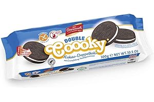 Galletas de Chocolate y Vainilla - Sándwich Relleno con Crema de Vainilla - Snack Sin Gluten y Sin Lactosa - Double Coooky 300g - Coppenrath