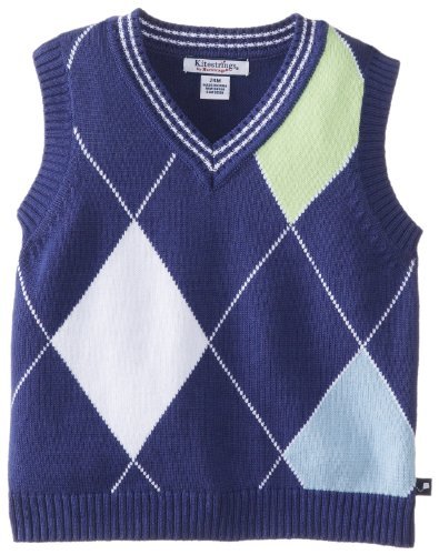 Kitestrings Baby-boys Infant Argyle Sweater Vest, Bay Blue, 12 Months Color: Bay Blue Size: 12 Months Infant, Baby, Child