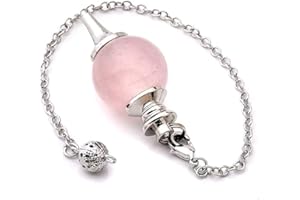 CHILL FRENCH Pink Quartz Pendulum | Universal Waterdrop Radiesthesia Divinatory Crystal Pendulum with High Vibrational Quality | 4cm Pink Quartz Dowsing Pendulum | 17cm Chain Included