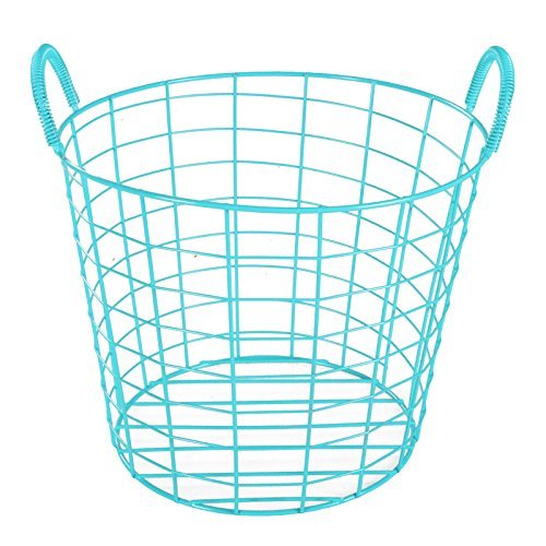 Drahtkorb Papierkorb Wäschekorb Metallkorb Gitterkorb Badkorb Papiereimer Türkis