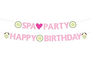 2st Spa Party Dekorationskit, Förtrådat Spa Party Banner med Grattis Födelsedagen Banner Söt Födelsedagstillbehör för Flickor
