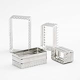 thermohauser 8300032188 - Set di formine per biscotti in acciaio INOX, forma rettangolare, bordo ondulato, 6,4 x 3,7-11,4 x 6