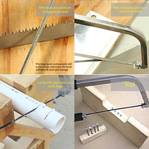 Hacksäge Pathonor Magie Handsäge Set Multifunktionssäge HSS 12-Zoll 12pcs / set DIY Multi Zweck Bogen Säge für Holz arbeiten, Küche, Glas, Fliesen, Holz, Metall, Kunststoff - 6