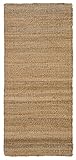 Jute & Co. Double Face - Alfombra 100% fibra de yute, 50 x 80 cm, hecha a mano, color paloma (gris claro)
