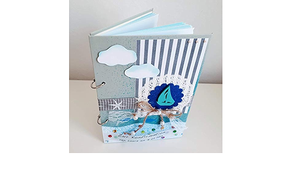 Personalisiertes Gastebuch Album Fotobuch Erinnerungsalbum Kommunionbuch Taufbuch Einschreibbuch Buch Taufe Kommunion Konfirmation Firmung Junge Handarbeit Binnbonn Amazon De Handmade