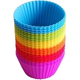 Muffin Molds, 24 Pack Reusable Silicone Pastry Muffin Molds