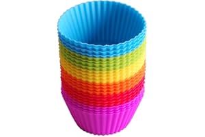 NIWWIN Formy do babeczek, silikonowe foremki do pieczenia wielokrotnego użytku, 24 szt. (1 szt.)