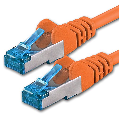 1,5m - CAT6a - Netzwerkkabel | orange - 1 Stück | CAT 6a | SFTP | S/FTP |doppelt geschirmt | PIMF | 500 MHz | kompatibel zu CAT 5 / CAT 6 / CAT 7 / DSL / Internet | 10/100/1000/10000Mbit/s | für Switch, Router, Modem, Patchpannel, Access Point, Patchfelder, X-Box, Spielkonsole, Smart TV